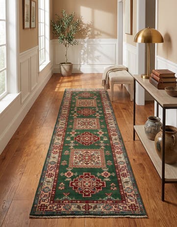 2' 7 x 9' 9 Hand Knotted Kazak Runner Rug