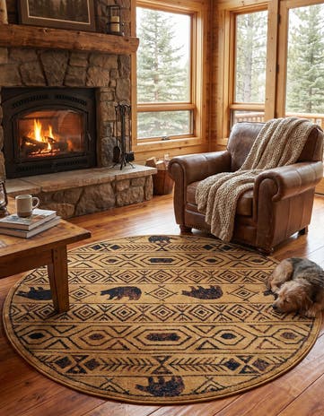 5' 3 x 5' 3 Pioneer Round Rug