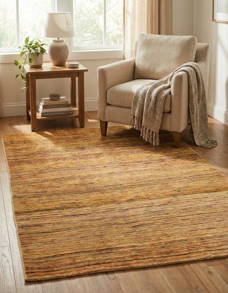 Detail image of 3' 8 x 5' 5 Hand Knotted Modern Ziegler Oriental Rug