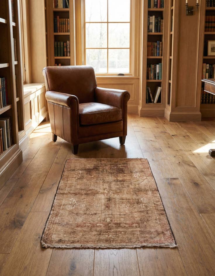 Detail image of 2' 10 x 4' 10 Hand Knotted Ultra Vintage Persian Wool Rug