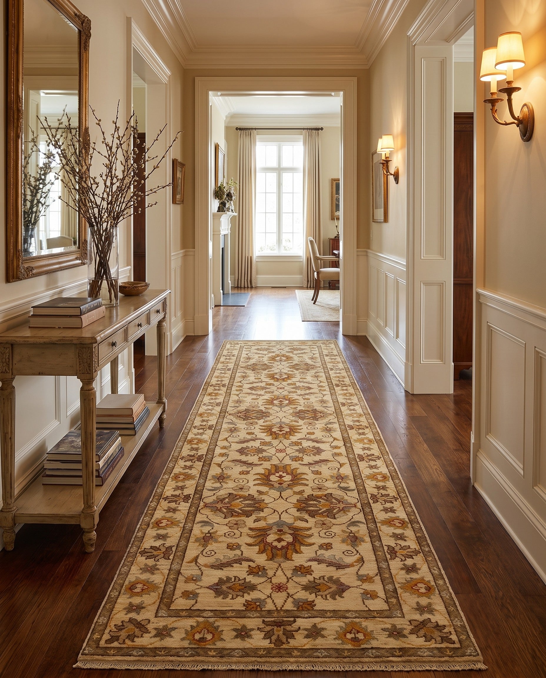 2' 9 x 9' 9 Hand Knotted Ziegler Runner Rug