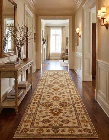 2' 9 x 9' 9 Hand Knotted Ziegler Runner Rug
