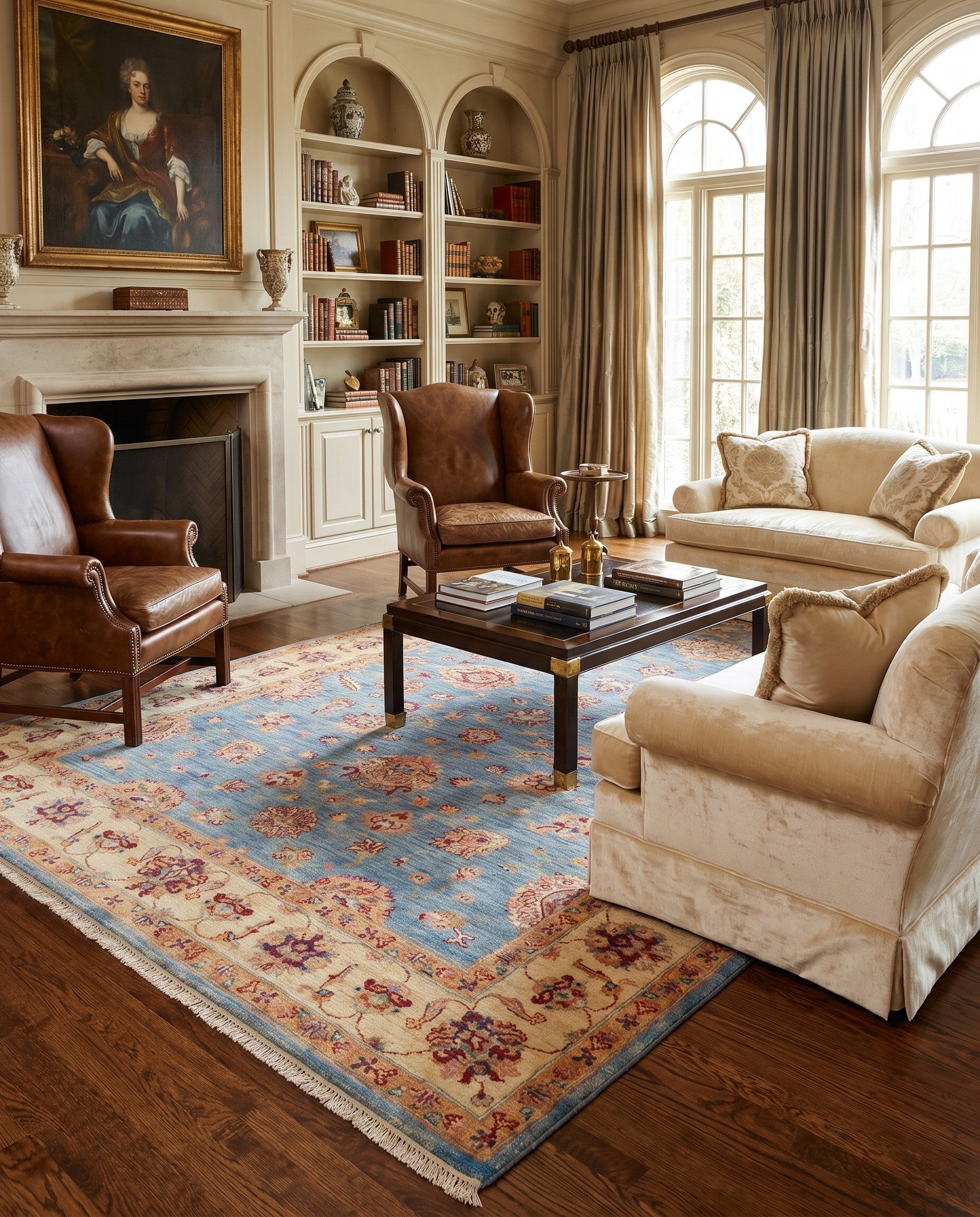 6' 3 x 9' 1 Hand Knotted Ziegler Rug