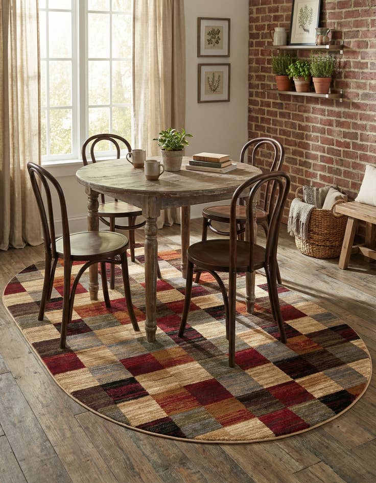 Detail image of 5' 3 x 8' Coffee Shop Oval Rug