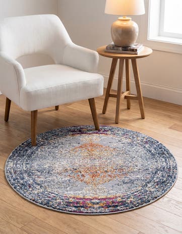 Gray Budapest Round Rug