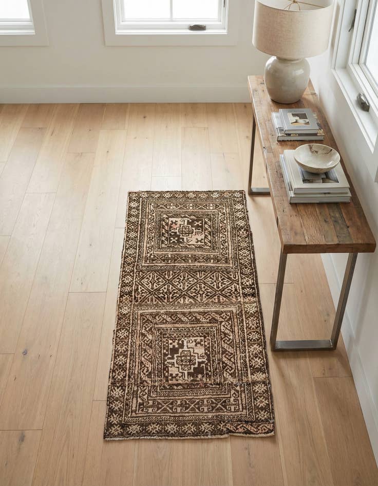 Detail image of 1' 10 x 3' 8 Hand Knotted Ultra Vintage Persian Wool Runner Rug