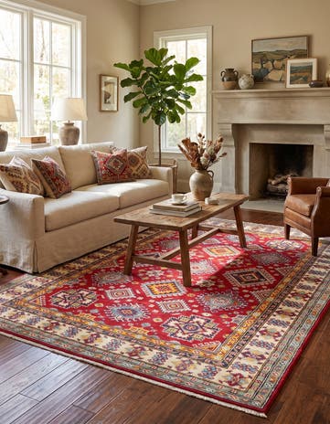 5' 1 x 6' 7 Hand Knotted Kazak Rug