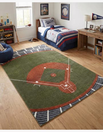 5' 3 x 8' Sports Washable Rug