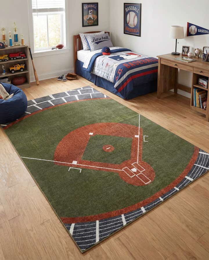 5' 3 x 8' Sports Washable Rug