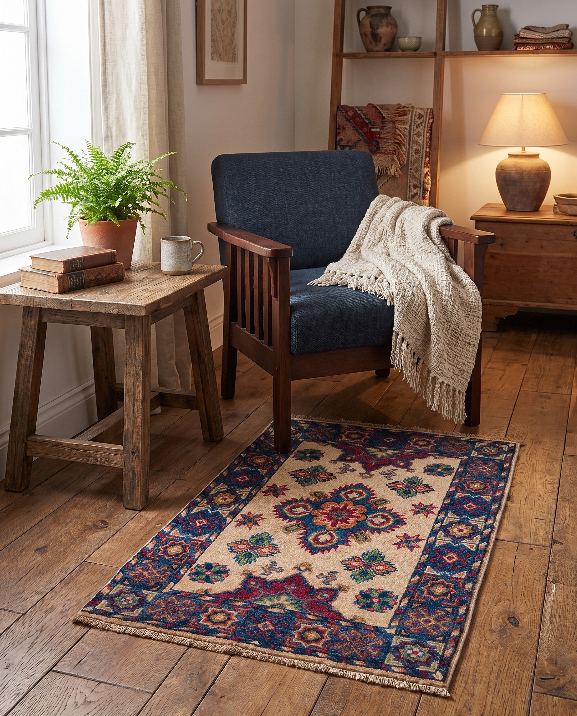 1' 11 x 3' 1 Hand Knotted Kazak Rug