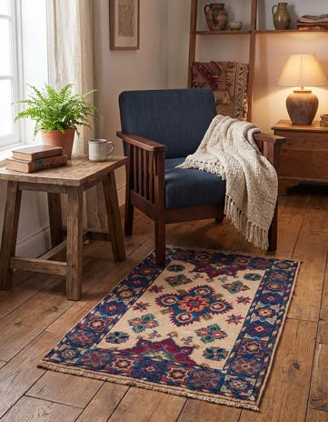 1' 11 x 3' 1 Hand Knotted Kazak Rug