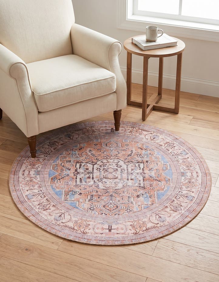 3' 6 x 3' 6 Washable Timeless Round Rug