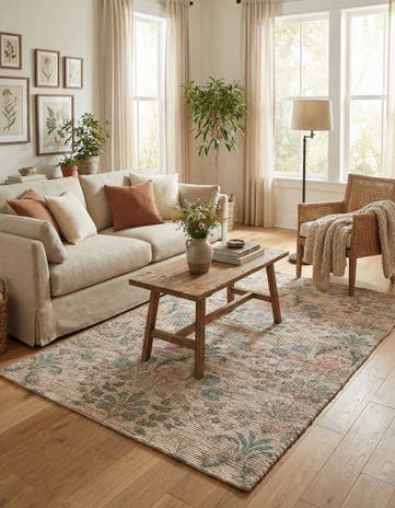 4' 1 x 6' 1 Hand Woven Chenille Jute Rug