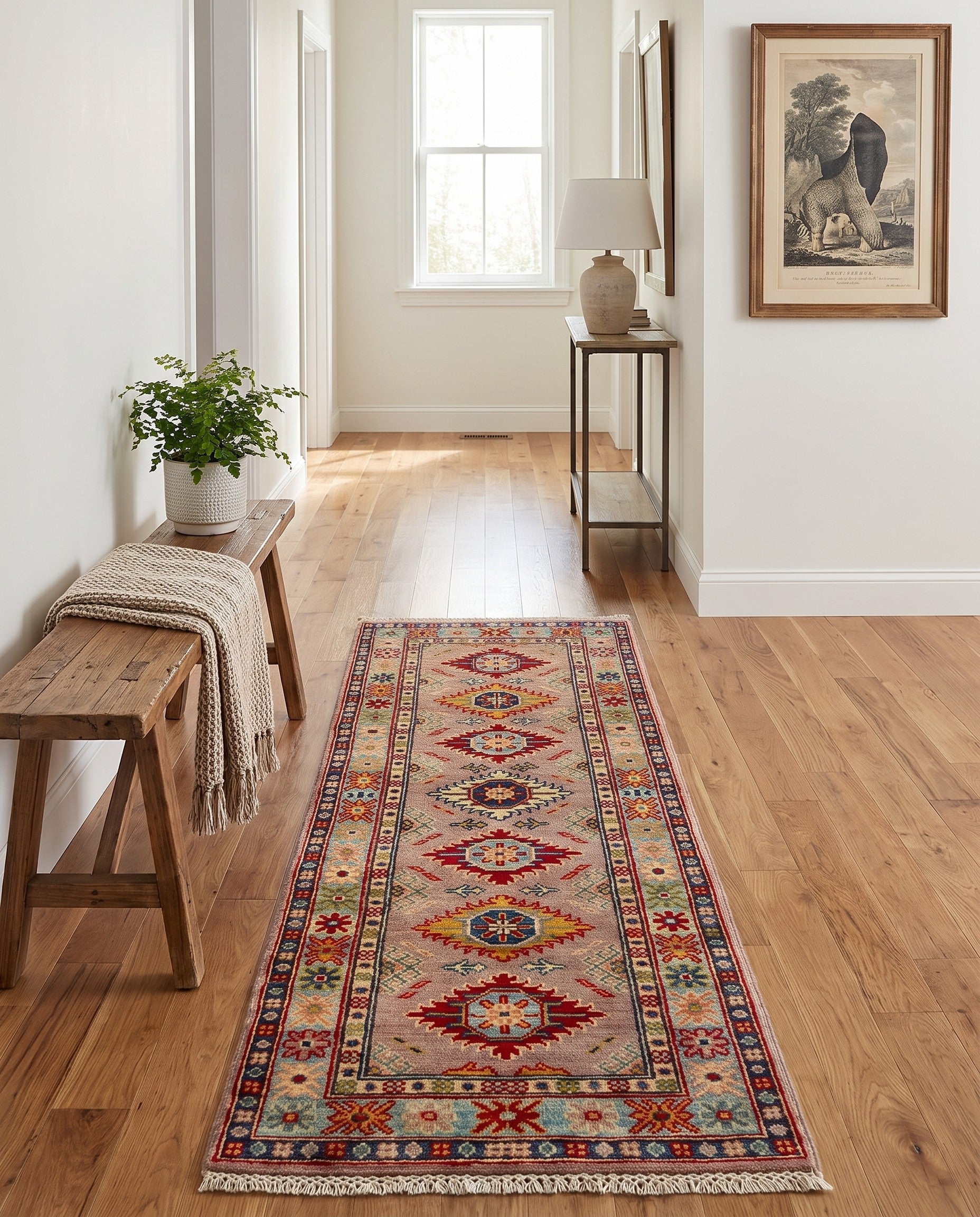 2' 1 x 6' Hand Knotted Kazak Runner Rug