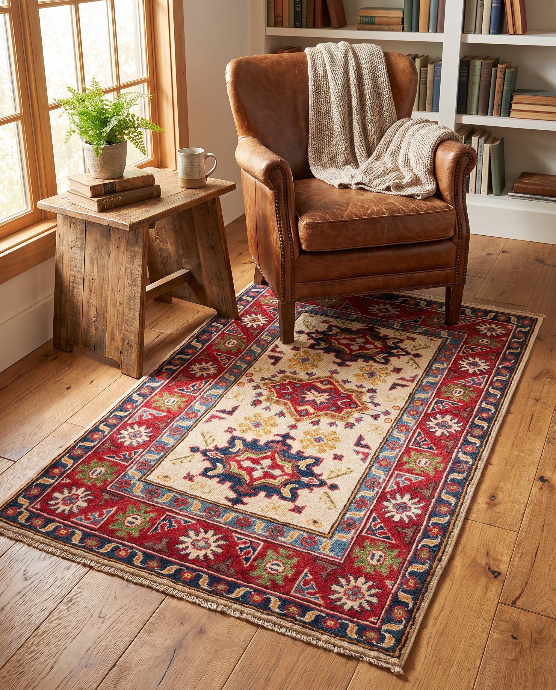2' 7 x 4' Hand Knotted Kazak Rug