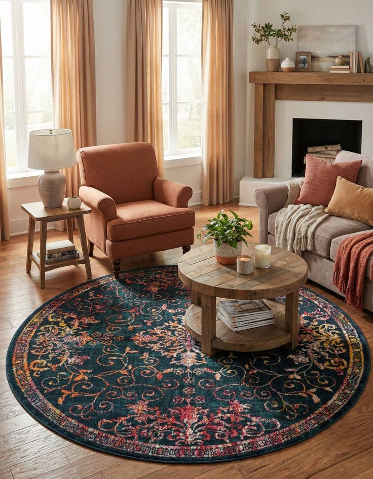 Detail image of 7' 10 x 7' 10 Carrington Round Rug