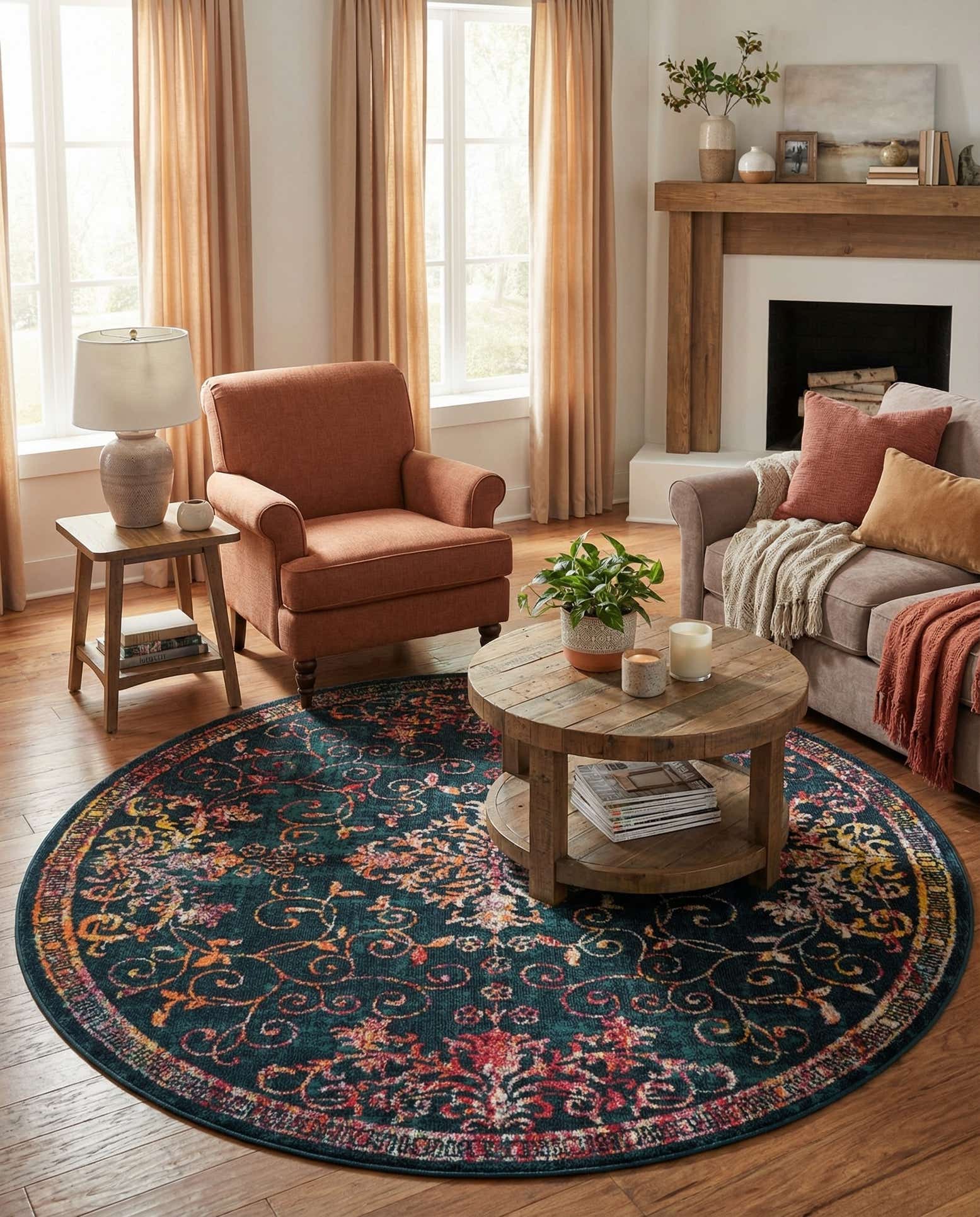 7' 10 x 7' 10 Carrington Round Rug