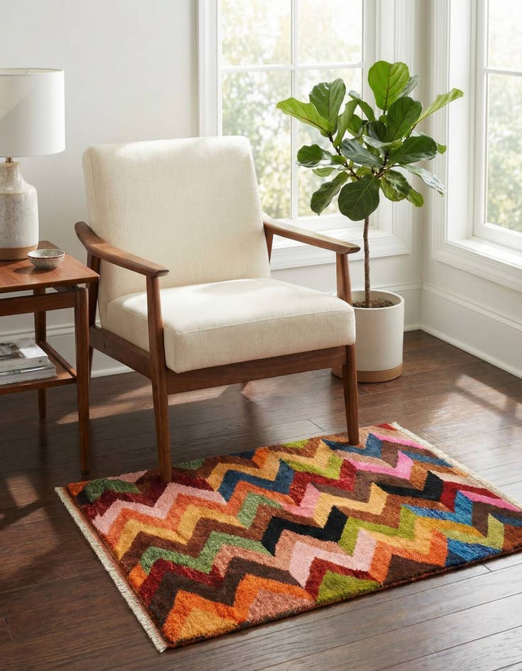 Detail image of 2' 9 x 3' 11 Hand Knotted Balouch Wool Rug