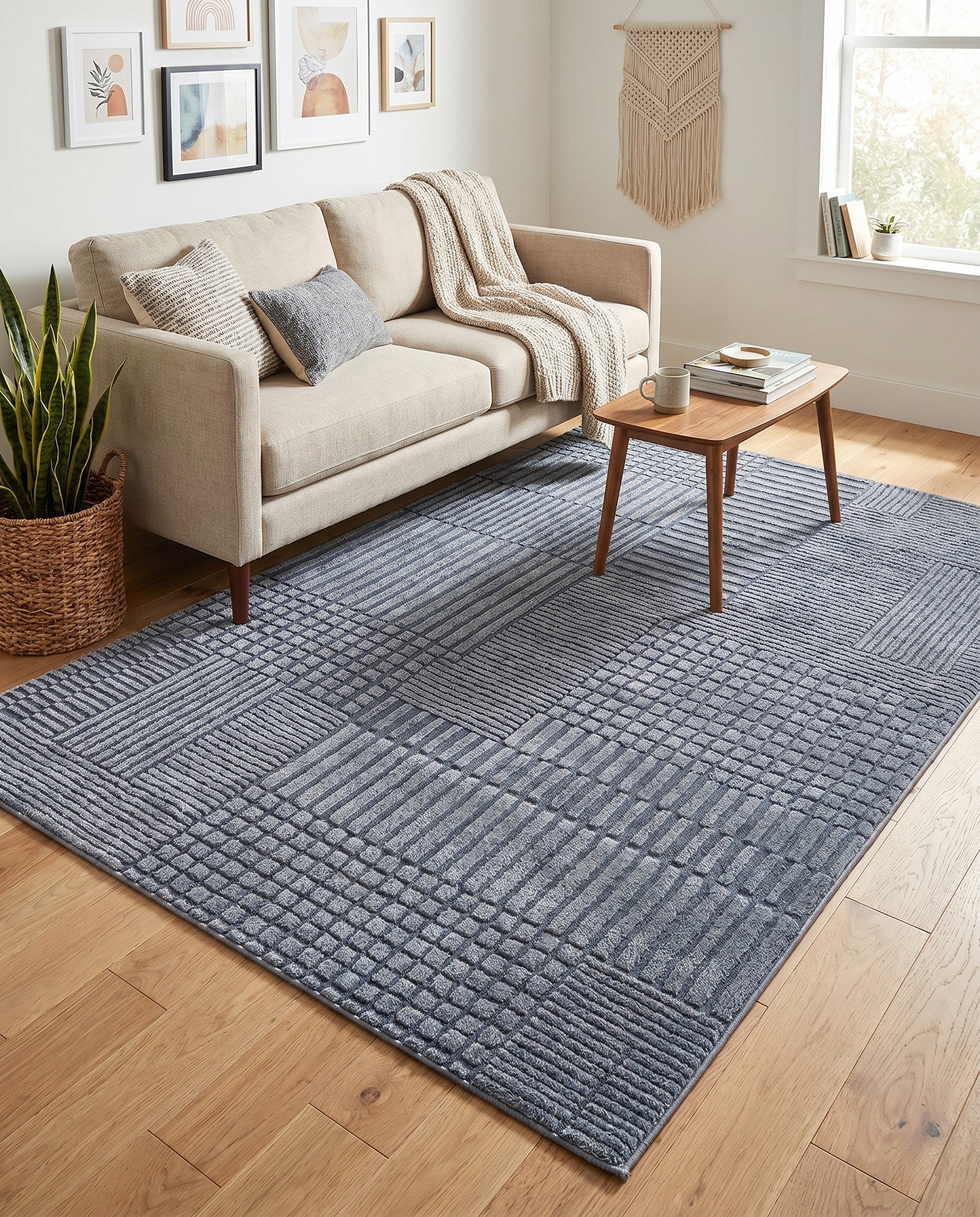Slate Blue Textura Designer Rug