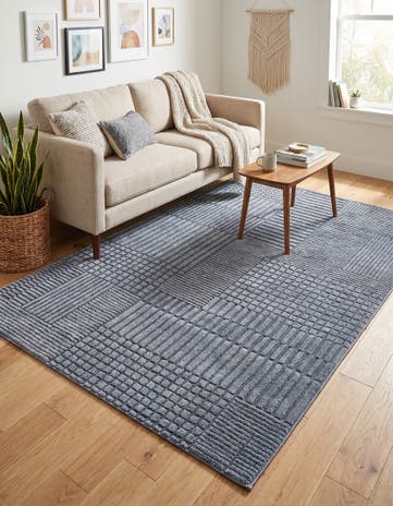 Slate Blue Textura Designer Rug