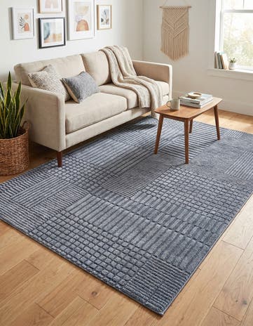 Slate Blue Textura Designer Rug