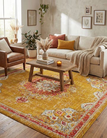 Gold Madeline Square Rug