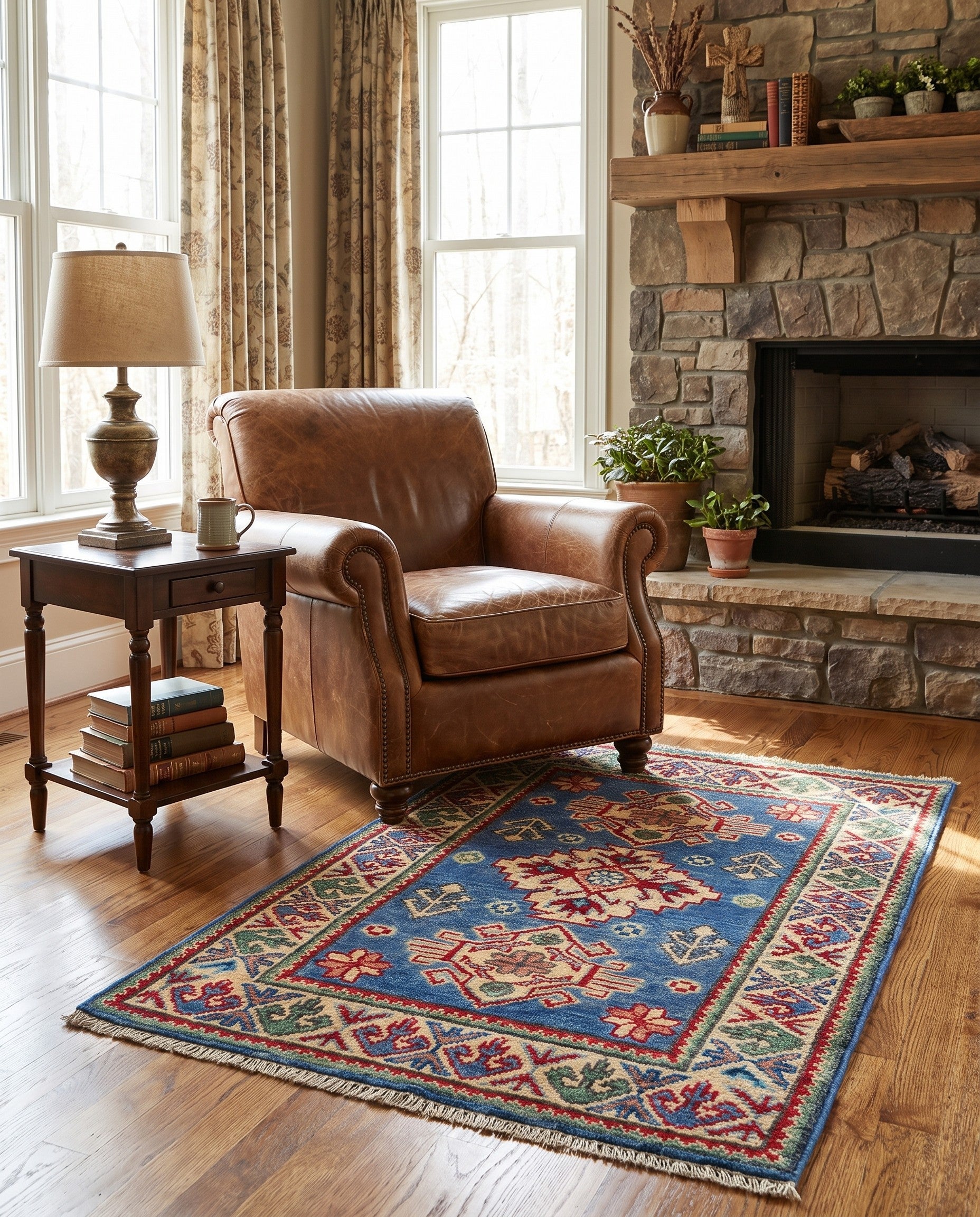 2' x 2' 11 Hand Knotted Kazak Rug