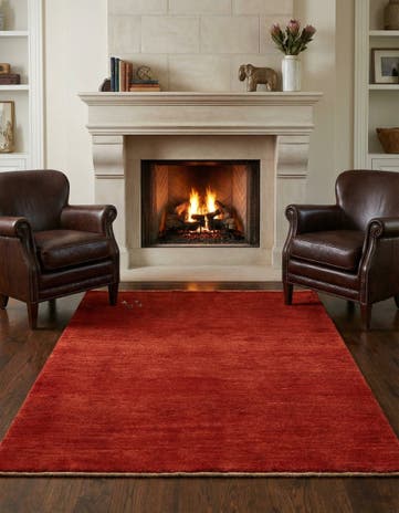 4' 11 x 6' 5 Hand Knotted Gabbeh Shouli Persian Wool Rug
