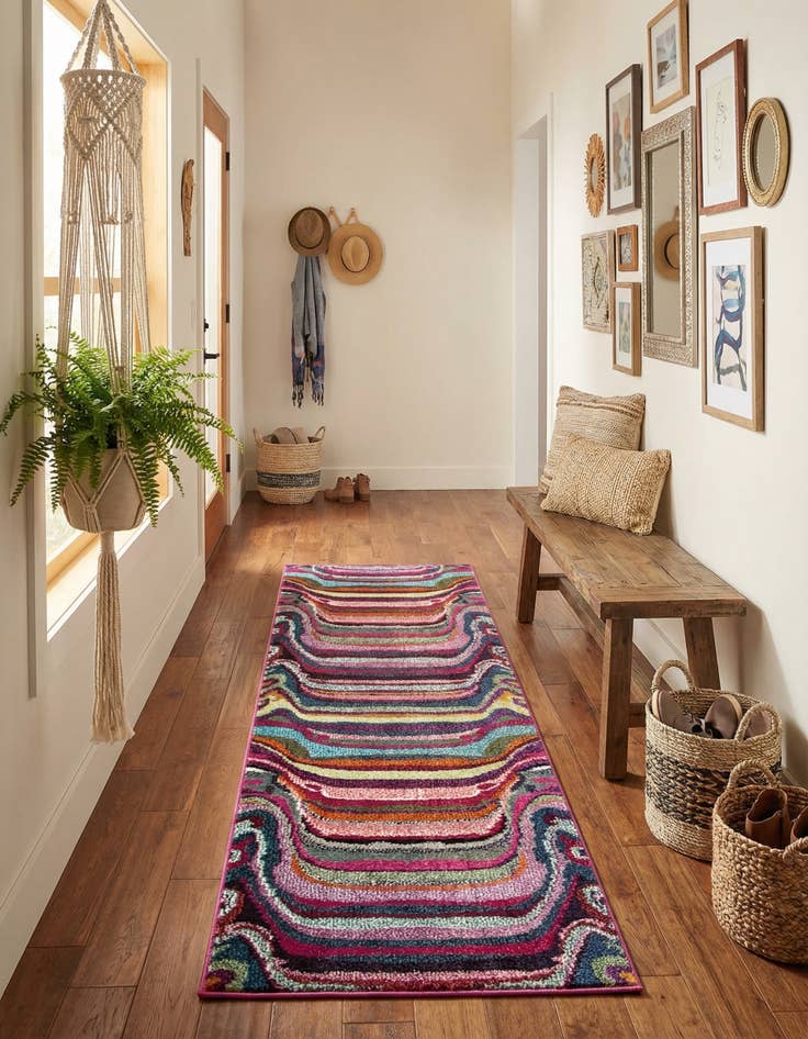 Detail image of 2' 2 x 6' 9  Washable Spectrum Runner Rug