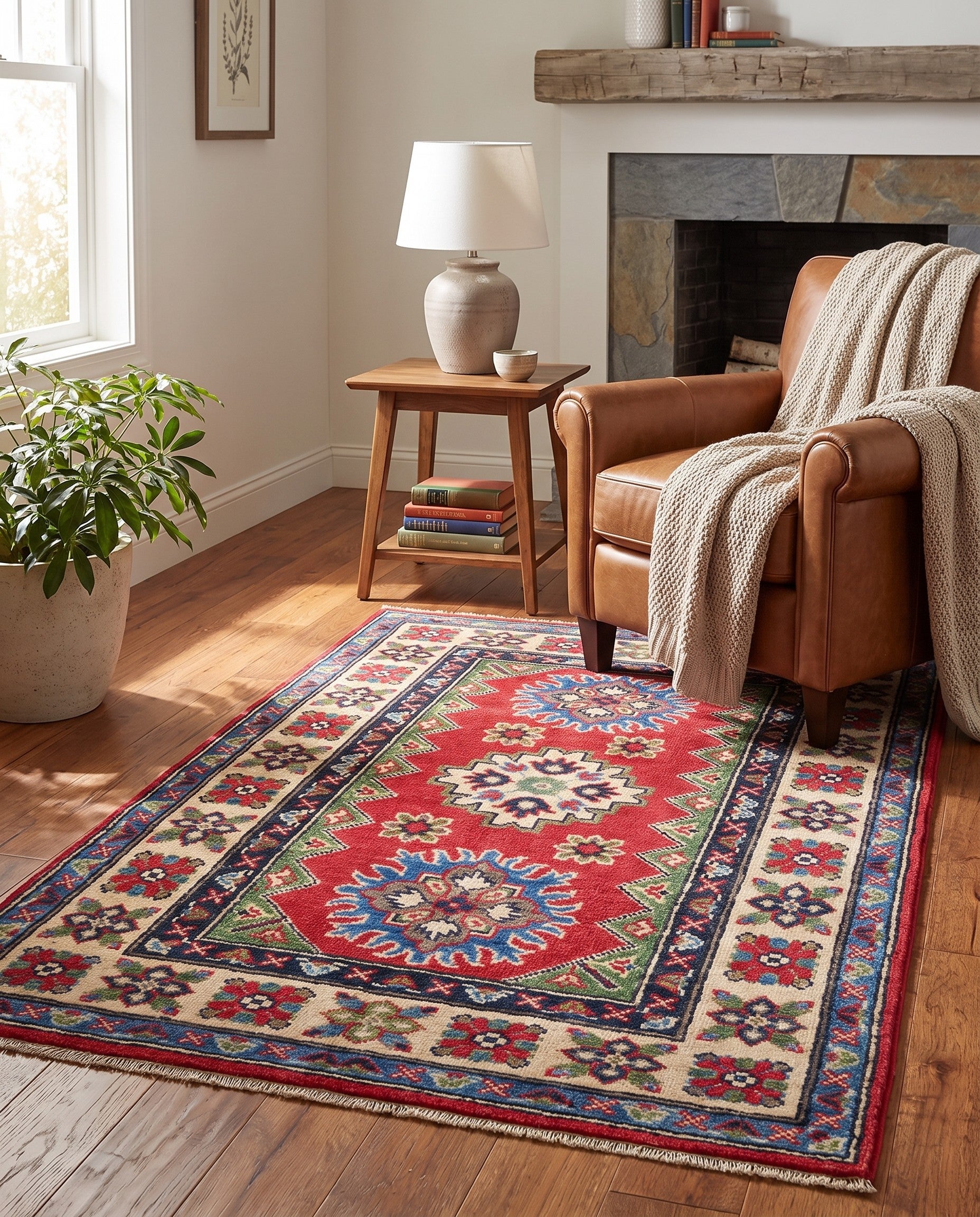 2' 7 x 4' 2 Hand Knotted Kazak Rug