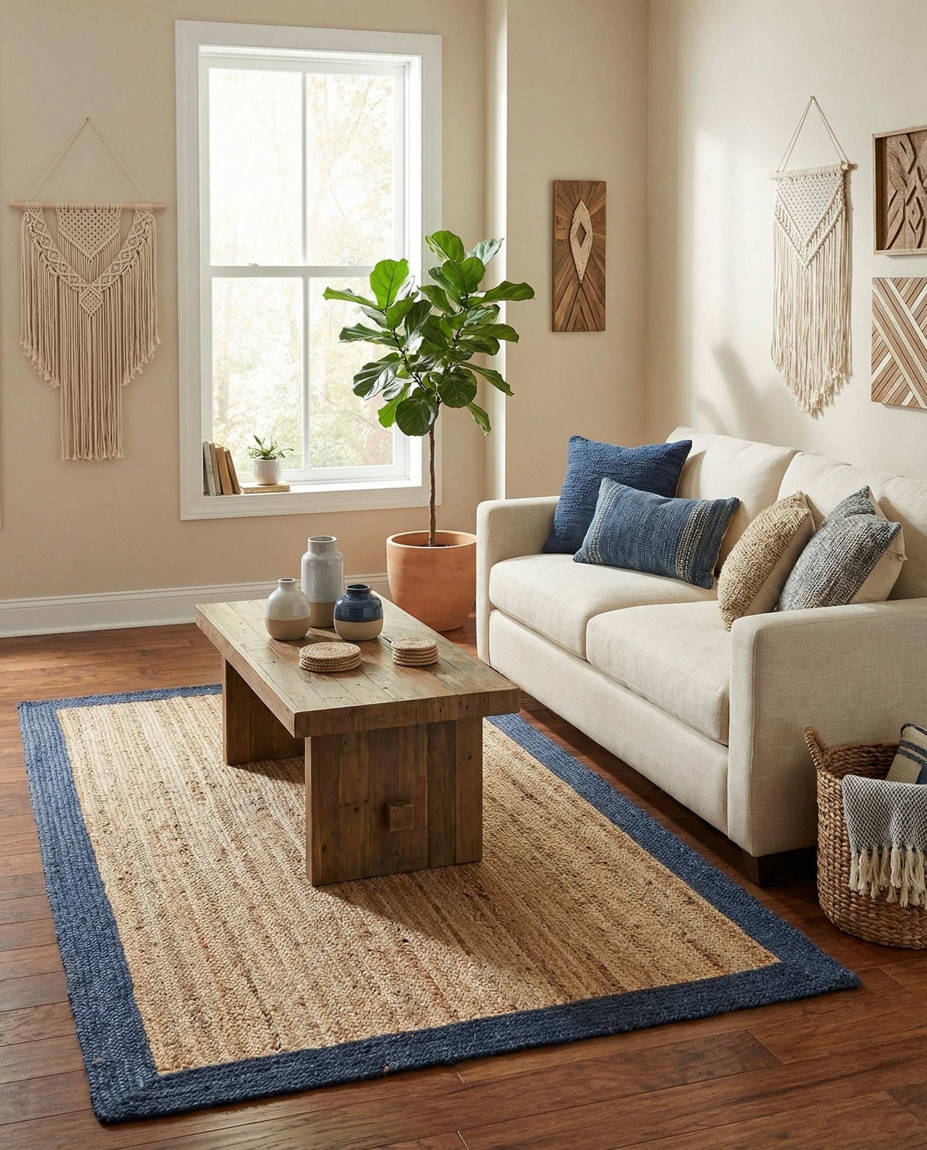 Primary image 5' 1 x 8'  Hand Braided Jute Rug