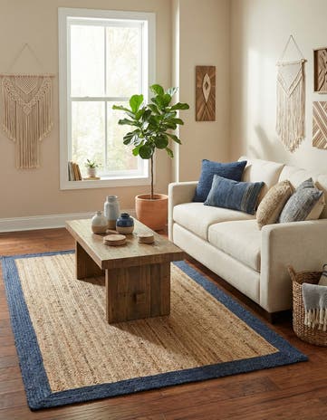5' 1 x 8' Handmade Braided Jute Rug