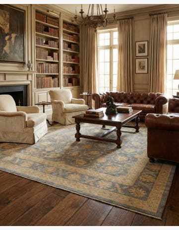 13' 7 x 16' 6 Hand Knotted Ziegler Oriental Rug