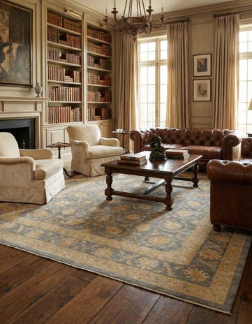 13' 7 x 16' 6 Hand Knotted Ziegler Oriental Rug