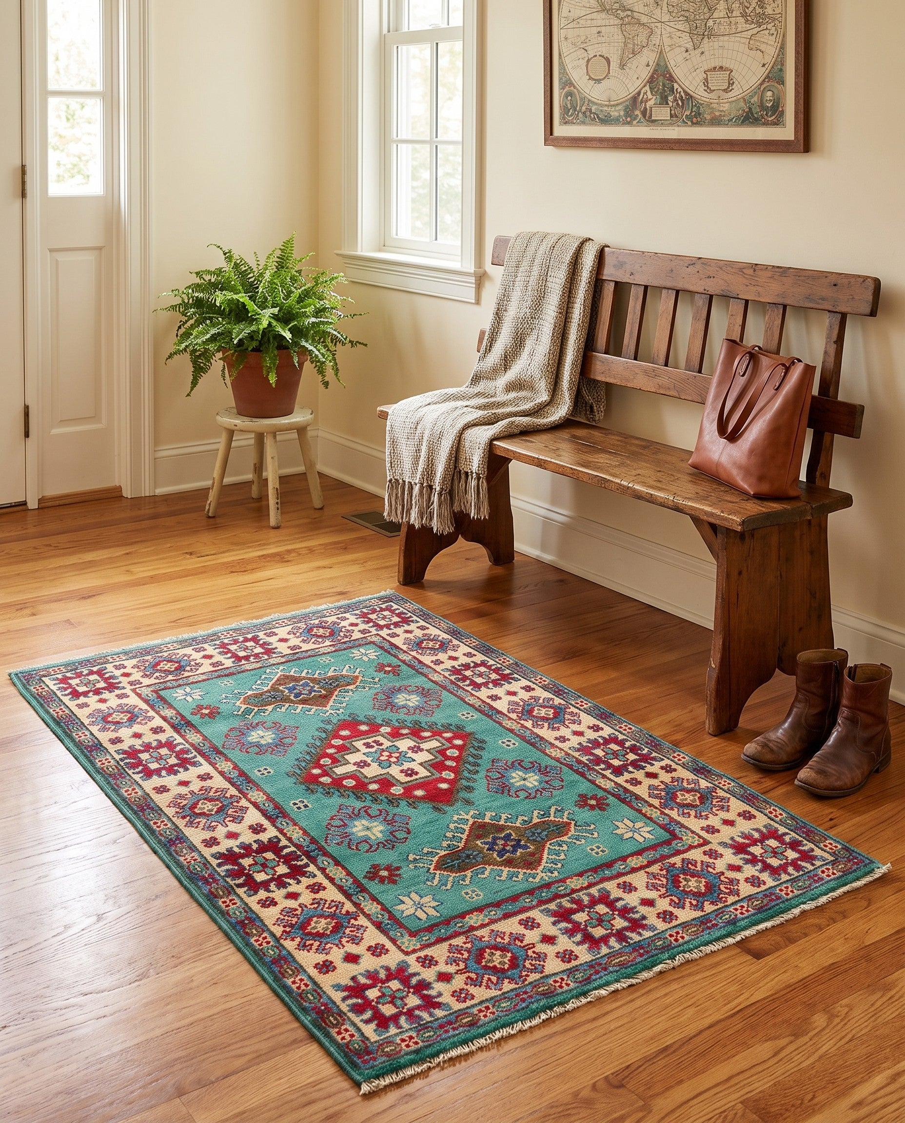 2' 8 x 4' Hand Knotted Kazak Rug