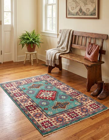 2' 8 x 4' Hand Knotted Kazak Rug