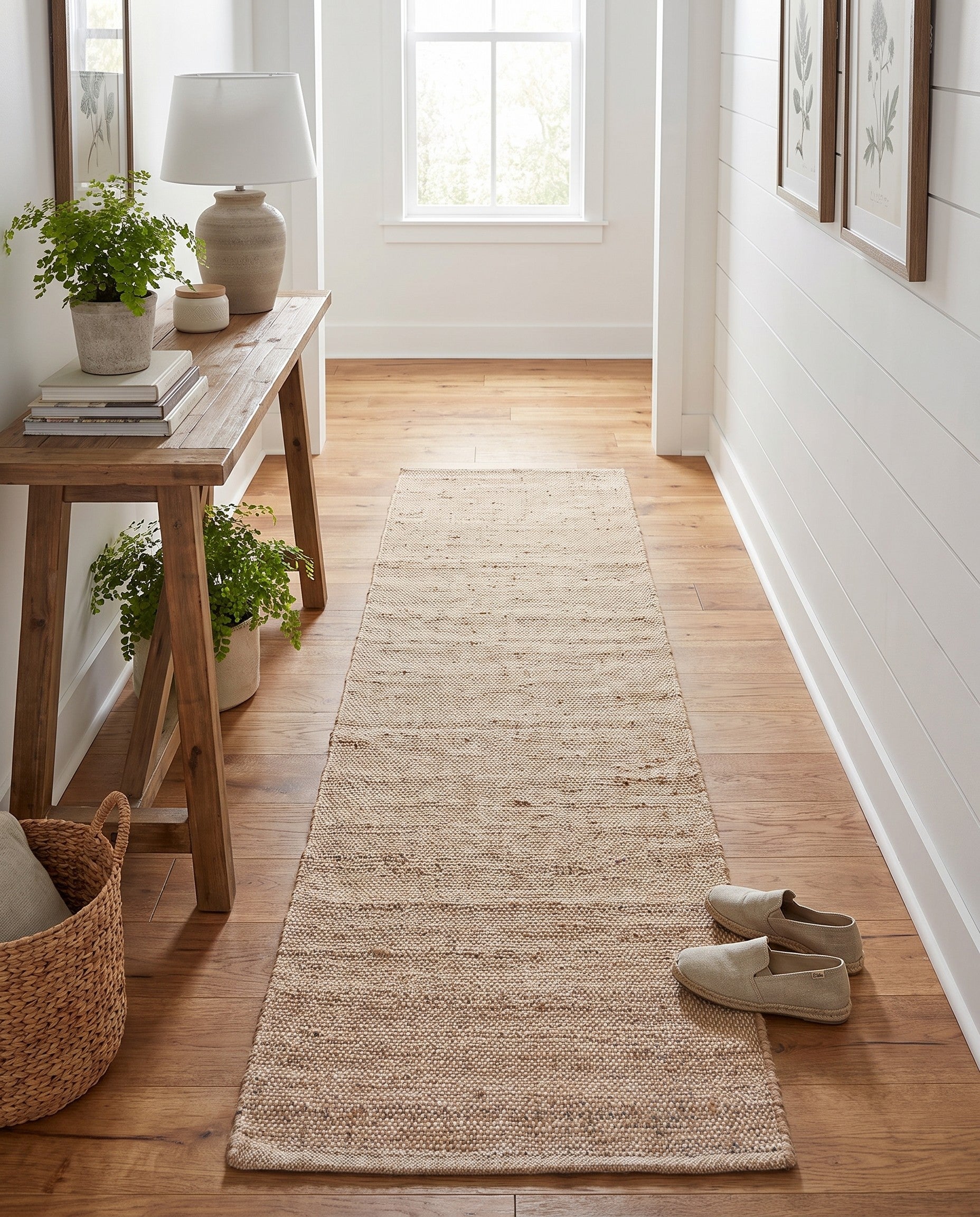 Ivory Hand Woven Laurel Handwoven Jute Runner Rug