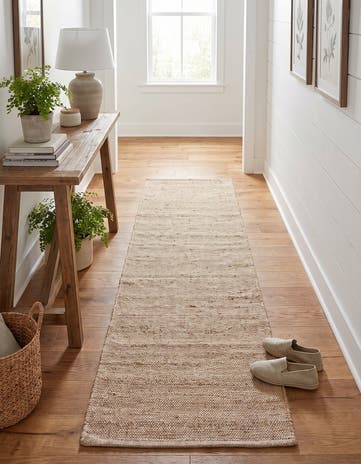 Ivory Hand Woven Laurel Handwoven Jute Runner Rug