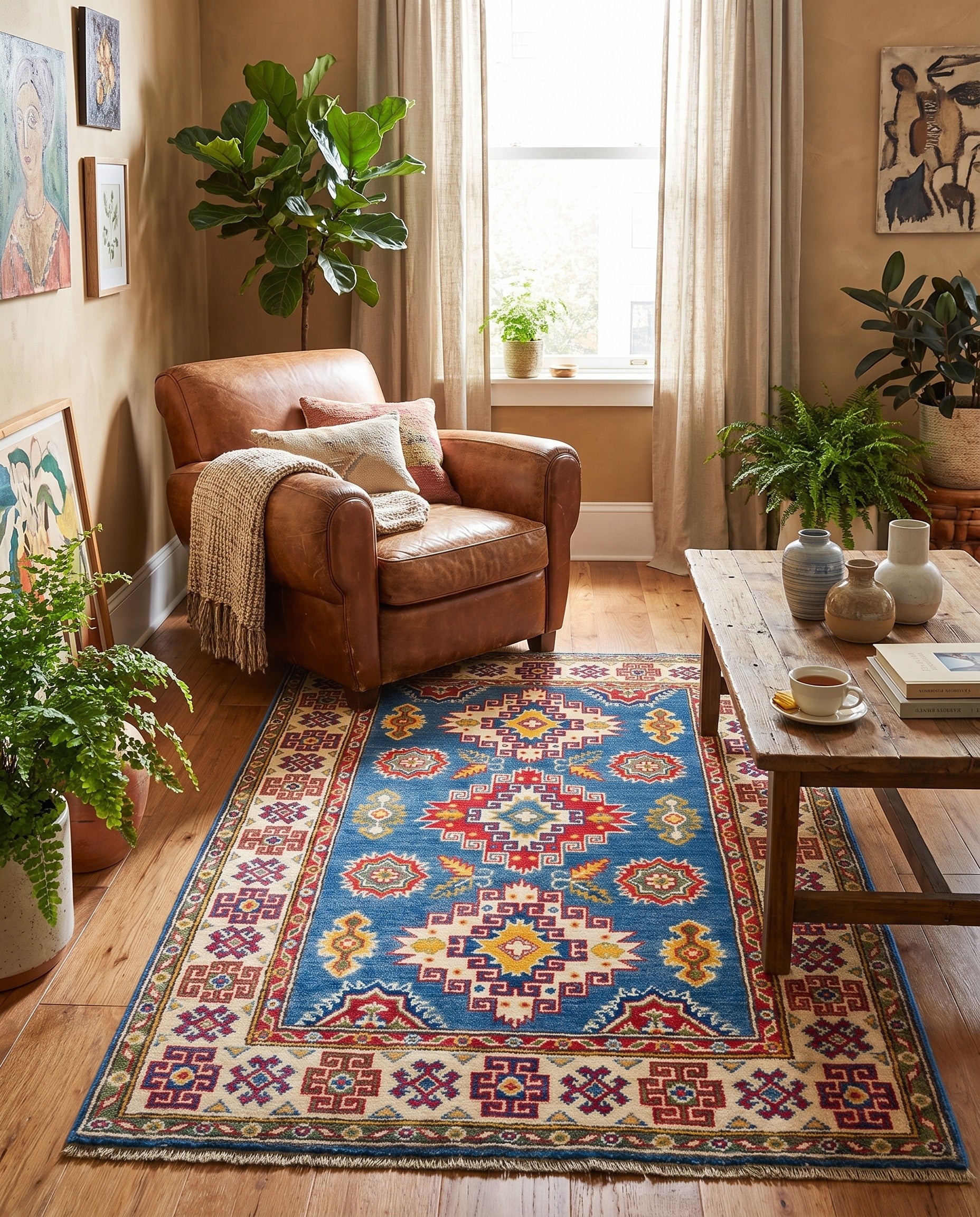 3' 4 x 5' Hand Knotted Kazak Rug