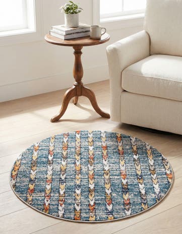 Blue Aramis Round Rug