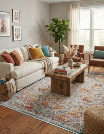 Light Blue Santiago Square Rug