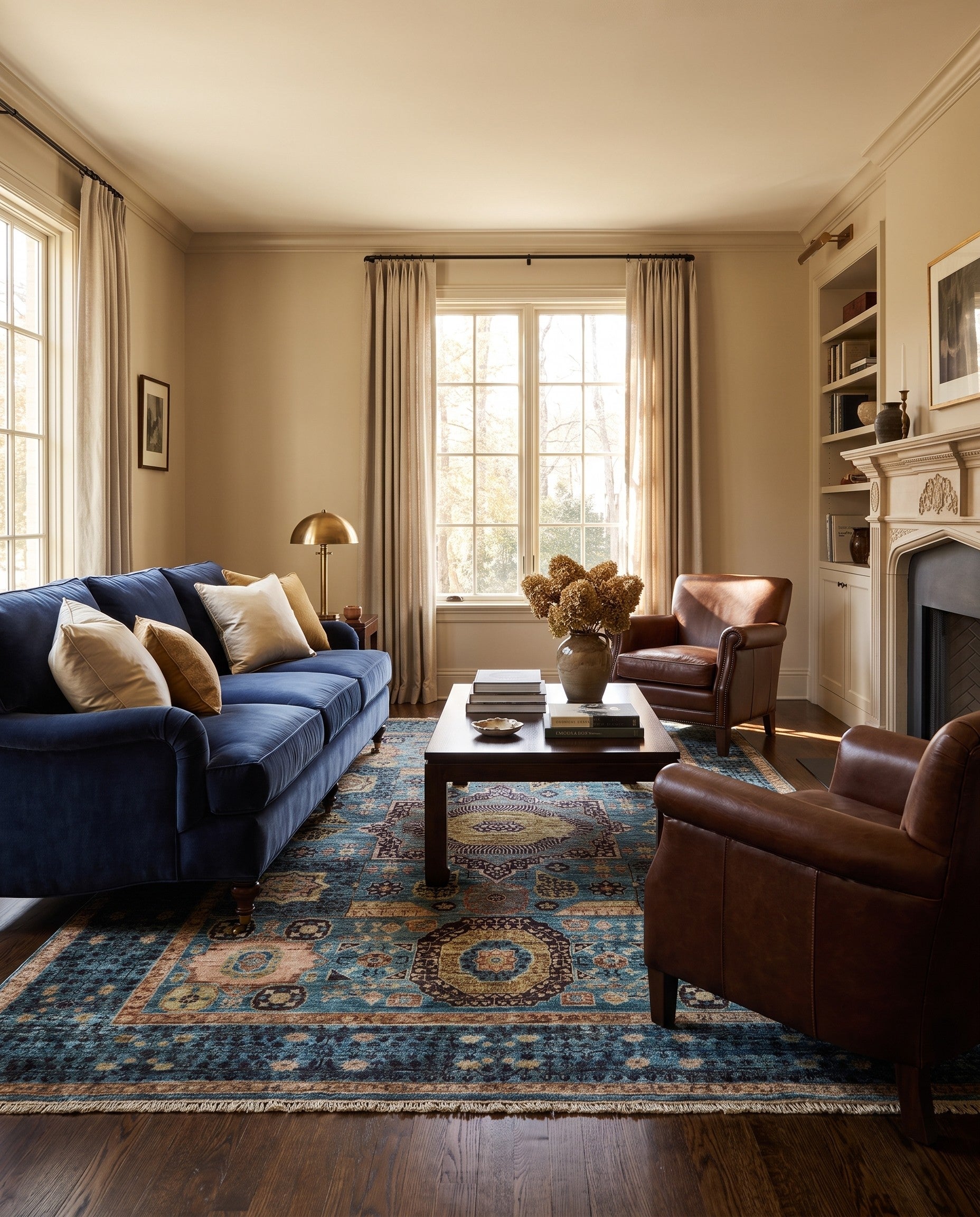 5' 1 x 6' 11 Hand Knotted Mamluk Ziegler Rug