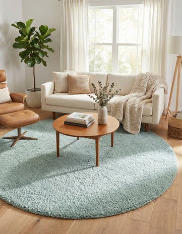 8' x 8' Soft Solid Shag Round Rug
