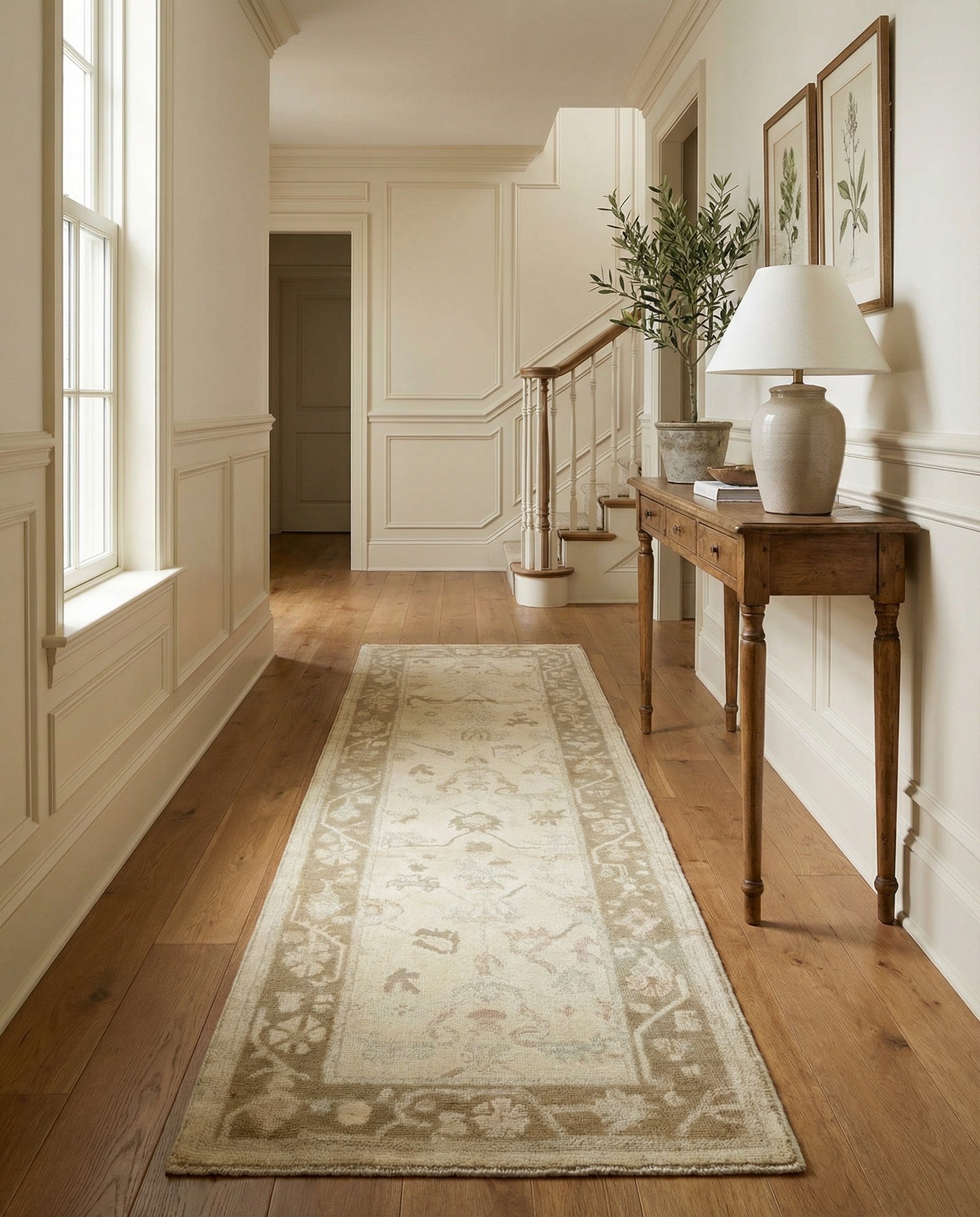 2' 9 x 9' 11 Hand Knotted Oushak Wool Runner Rug