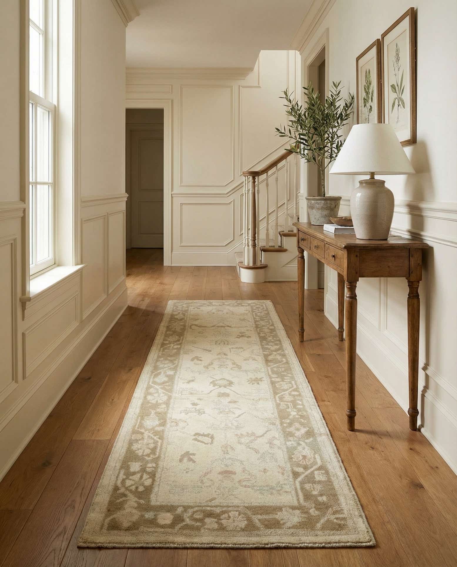 2' 9 x 9' 11 Hand Knotted Oushak Wool Runner Rug
