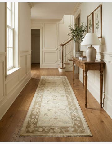 2' 9 x 9' 11 Hand Knotted Oushak Wool Runner Rug