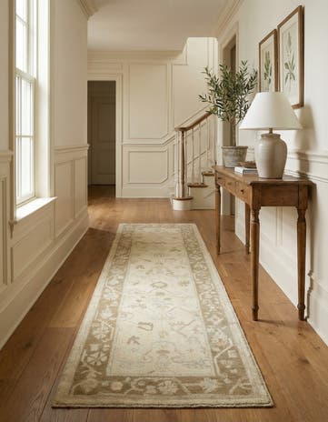 2' 9 x 9' 11 Hand Knotted Oushak Wool Runner Rug