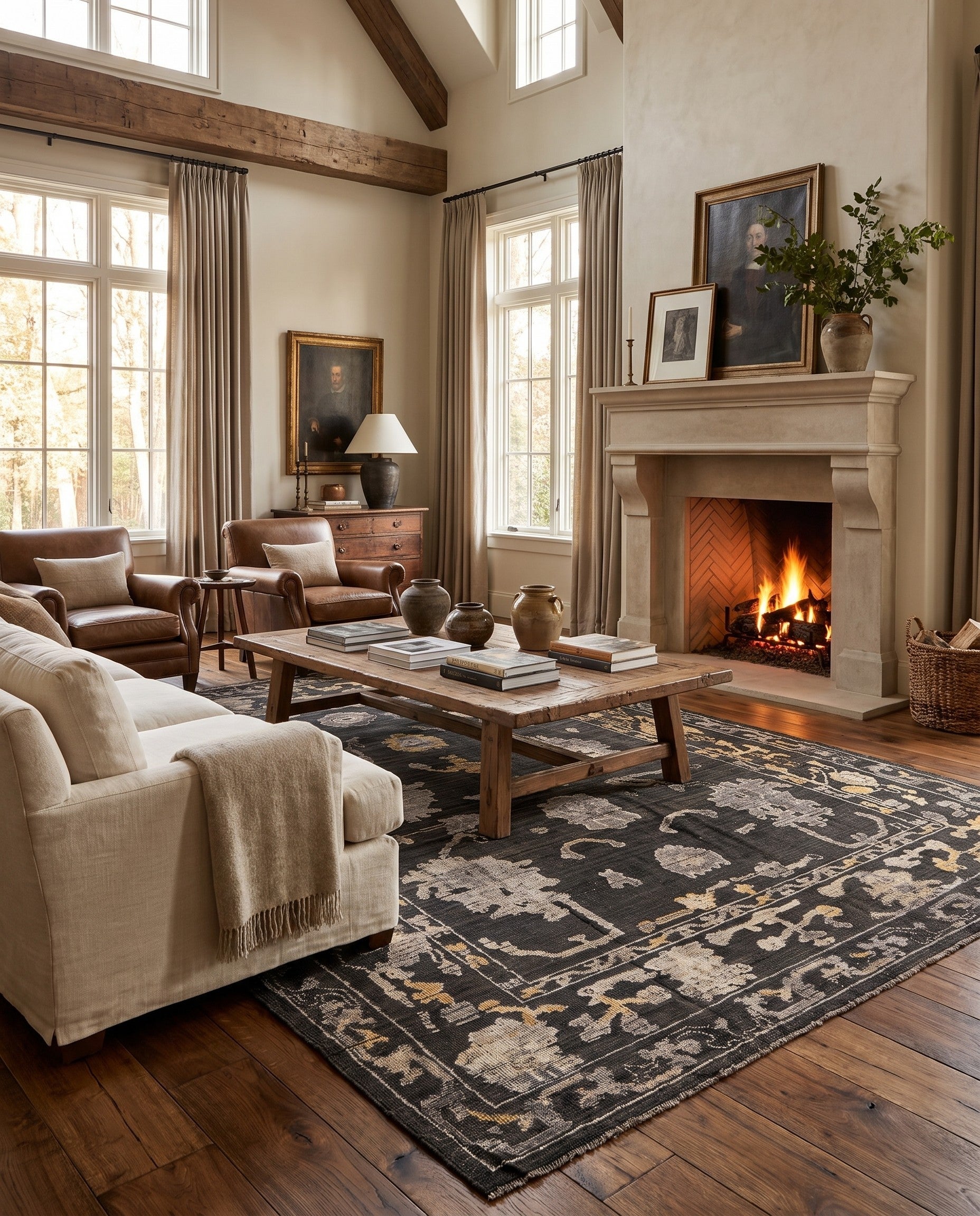 9' 4 x 12' 3 Hand Knotted Oushak Wool Rug