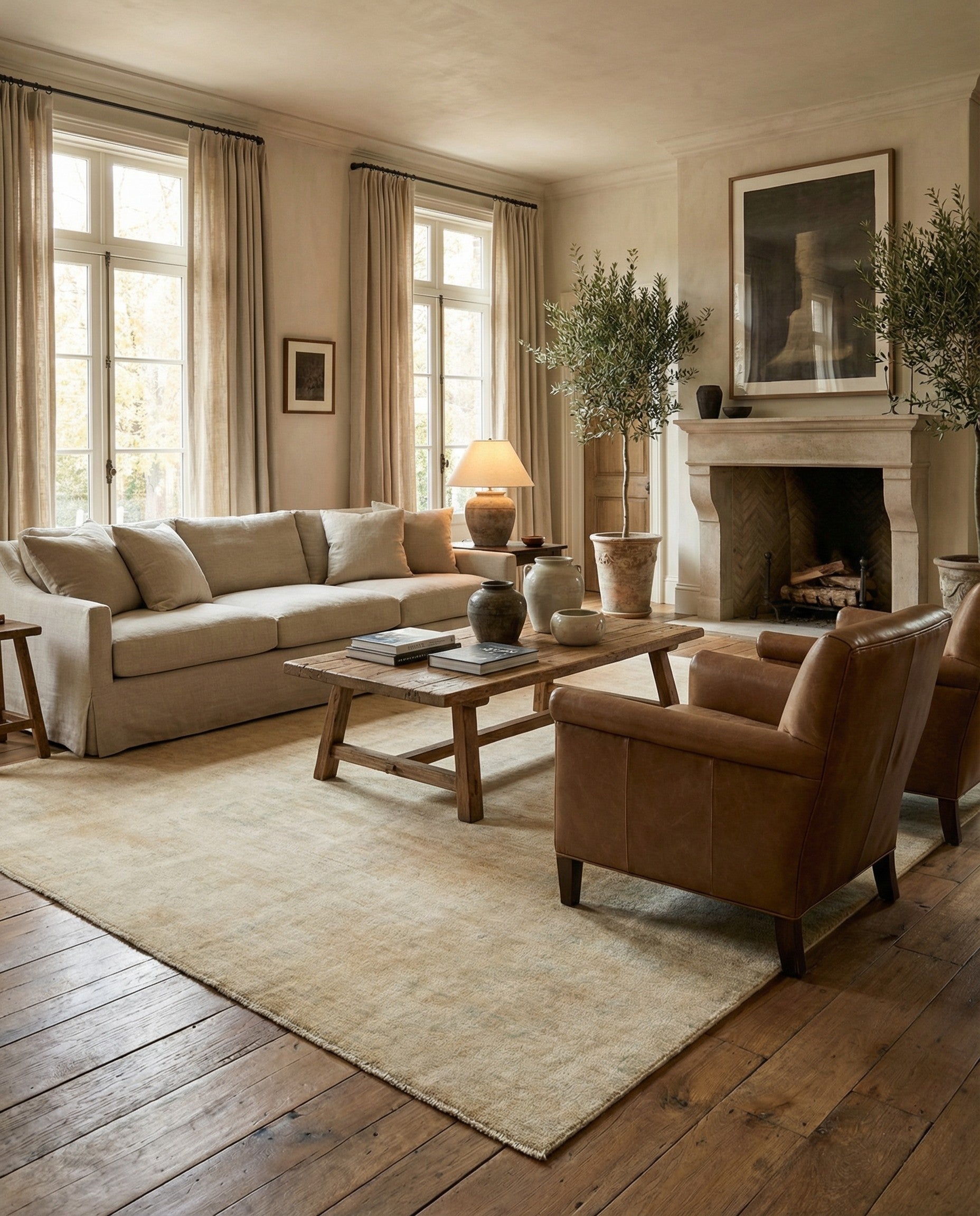 8' 3 x 9' 9 Hand Knotted Oushak Wool Rug