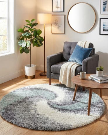  4' x 4' Soft Touch Shag Round Rug